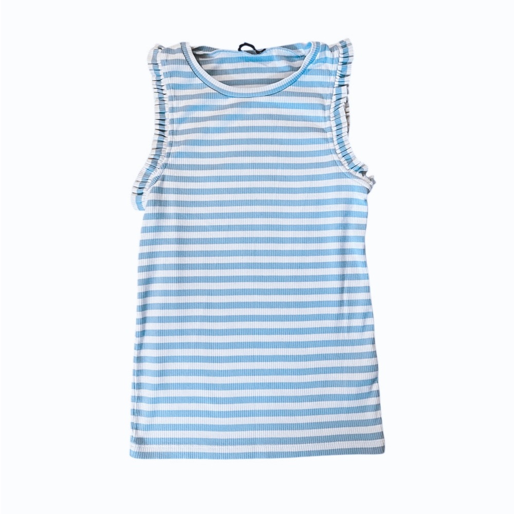 J Crew Ribbed Ruffle Tank Top | XS